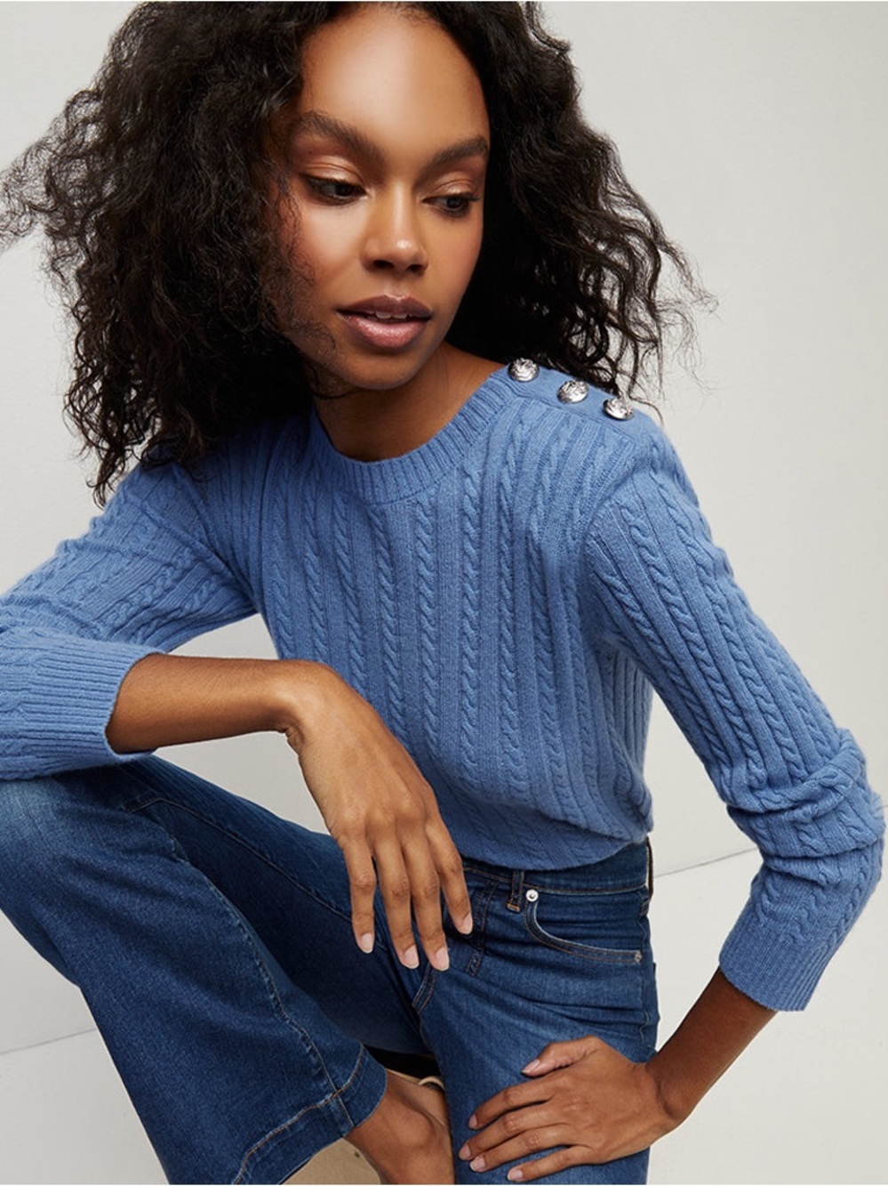 Veronica Beard Alder Cashmere Wool Pullover Sweater Size XS Blue Skylight